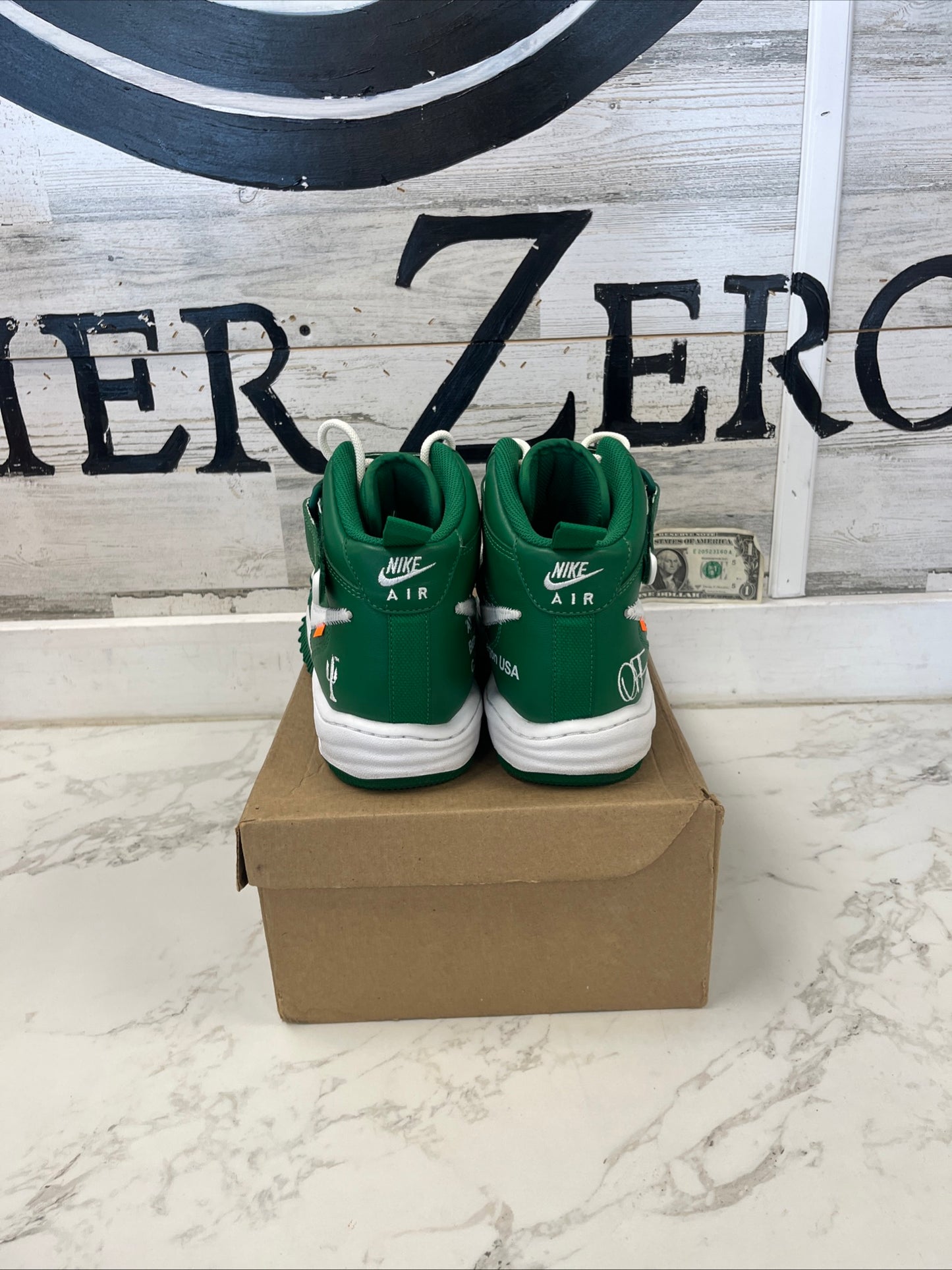 Off-White x Air Force 1 Mid SP Leather Pine Green