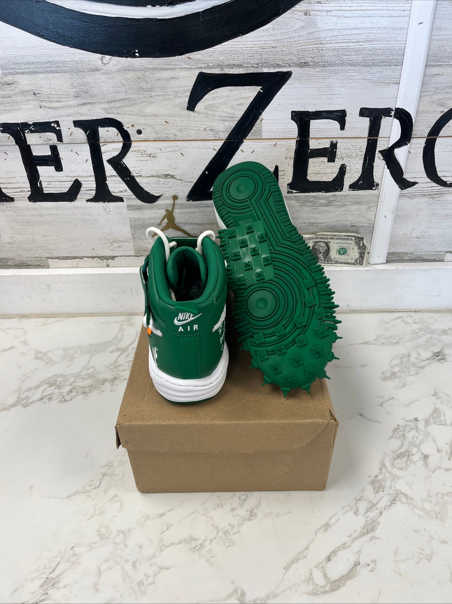 Off-White x Air Force 1 Mid SP Leather Pine Green