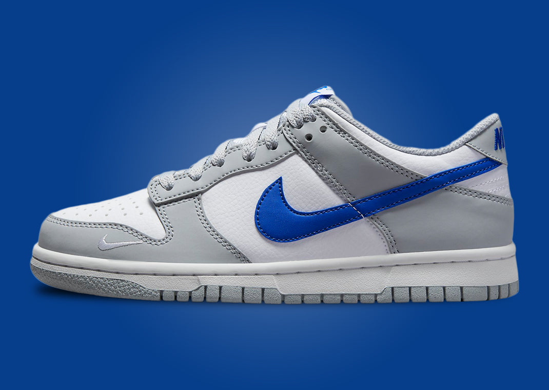 Nike Dunk Low Mini Swoosh Wolf Grey Game Royal (GS)