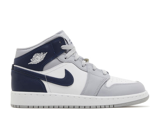 Air Jordan 1 Mid GS Wolf Grey Midnight Navy