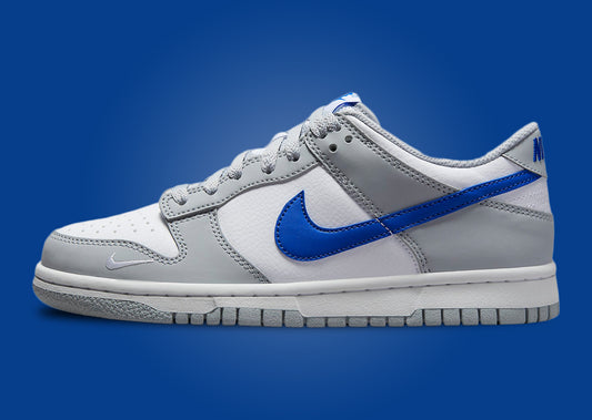 Nike Dunk Low Mini Swoosh Wolf Grey Game Royal (GS)